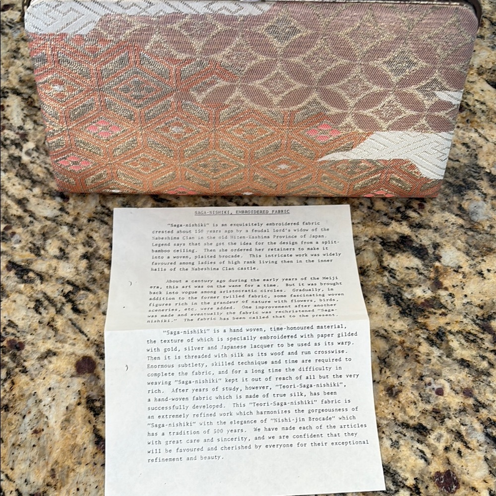 Japanese silk hand woven patterned Clutch